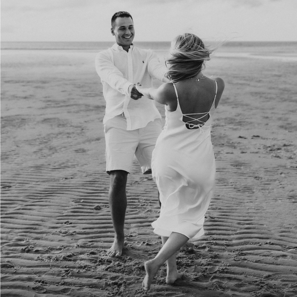 White Satin Midi Dress